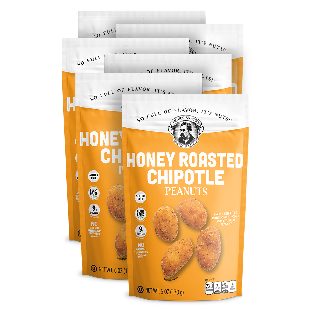 Honey Roasted Chipotle Peanuts - 6 Pack Restocking your pantry? Looking to up your family's snack game? Need something worthy of pairing with your favorite adult beverage? All sound reasons to have this tasty 6 pack delivered direct to your doorstep.