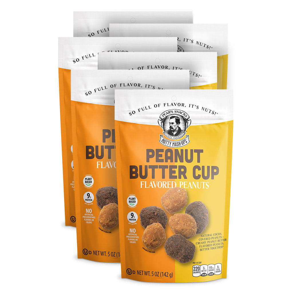 Peanut Butter Cup Flavored Peanuts - 6 Pack Restocking your pantry? Looking to up your family's snack game? Need something worthy of pairing with your favorite adult beverage? All sound reasons to have this tasty 6 pack delivered direct to your doorstep.