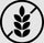 Gluten Free - Black leaf symbol in a circle on a transparent background