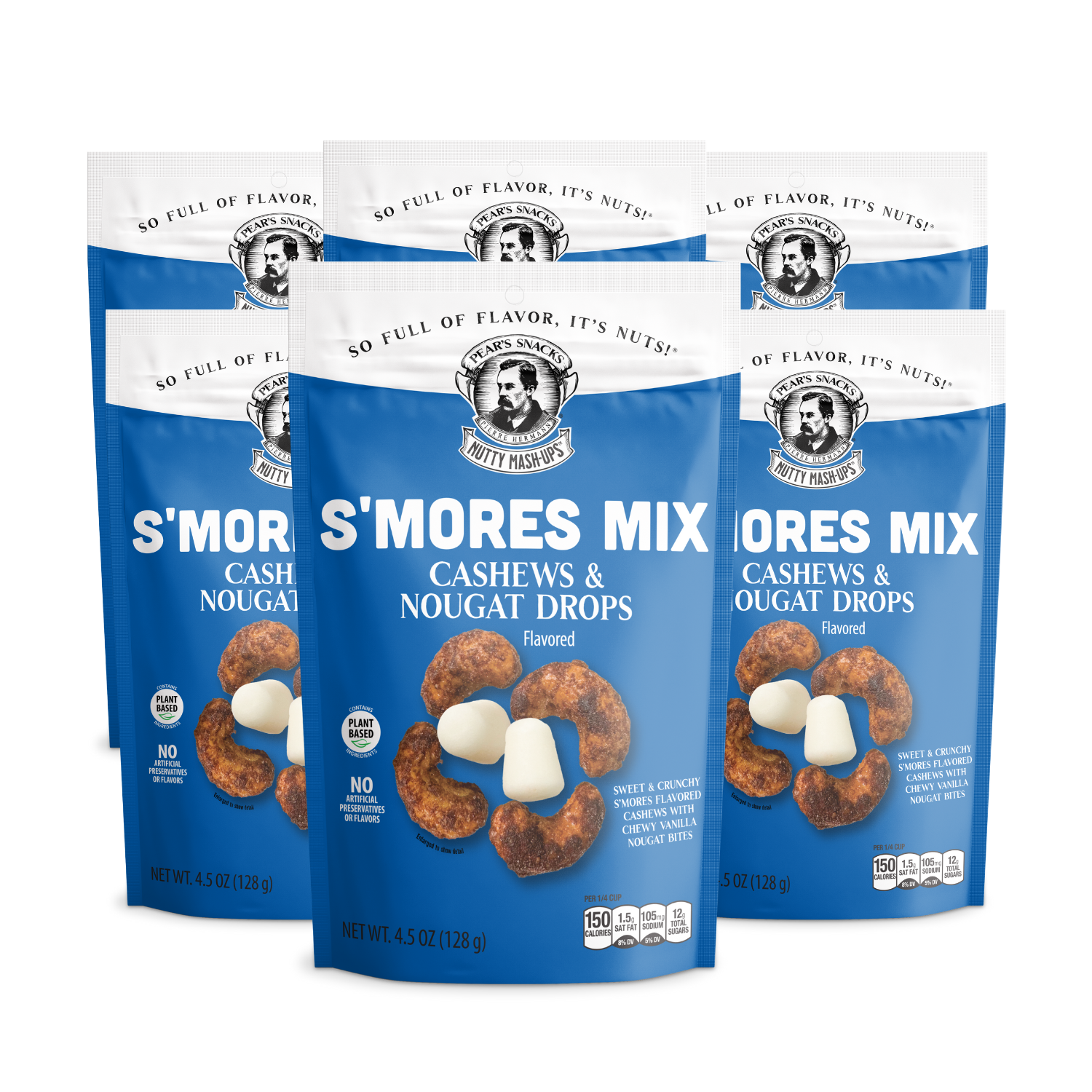 Three packages of 'S'Mores Mix' with cashews and nougat drops