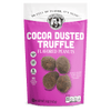 Cocoa Dusted Truffle Peanuts. Image of the front portion of a single package. Gluten-Free. No artificial Preservatives Flavors or Colors. 8g Protein. Peanuts Coated in Rich Cocoa & A Touch of Honey. 